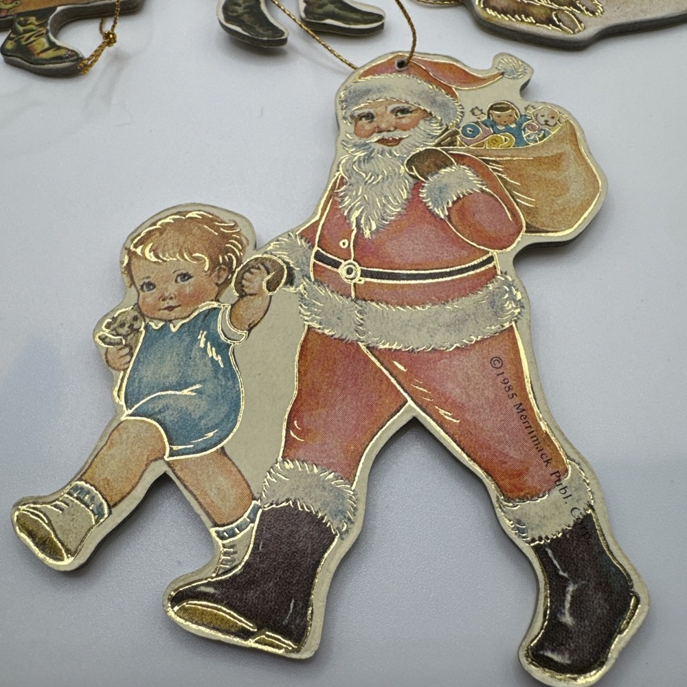 Set of 12 Merrimack Publishing 1977 & 1985 Victorian cutout cardboard ornaments - Picture 3 of 9